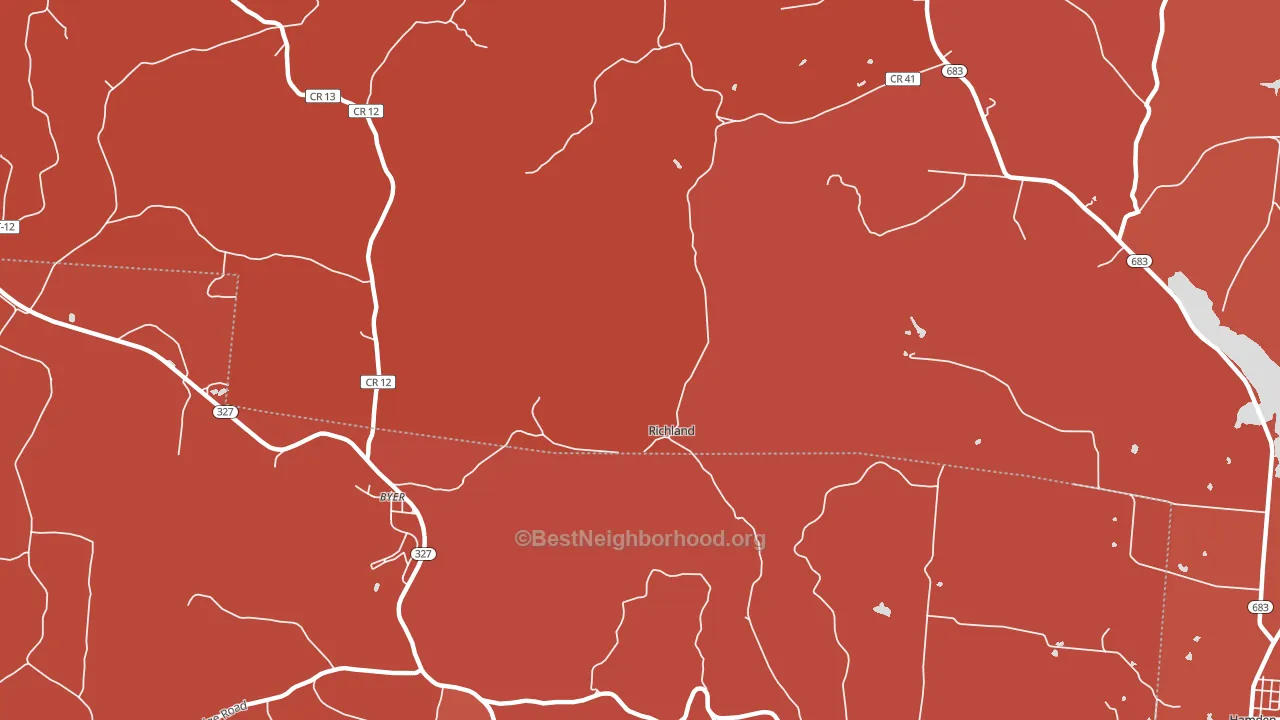 Byer, OH block-group political-lean map