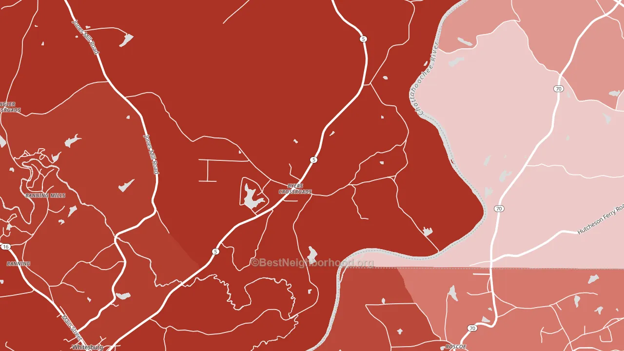 Byers Crossroads, GA block-group political-lean map