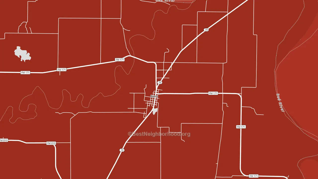 Byers, TX block-group political-lean map