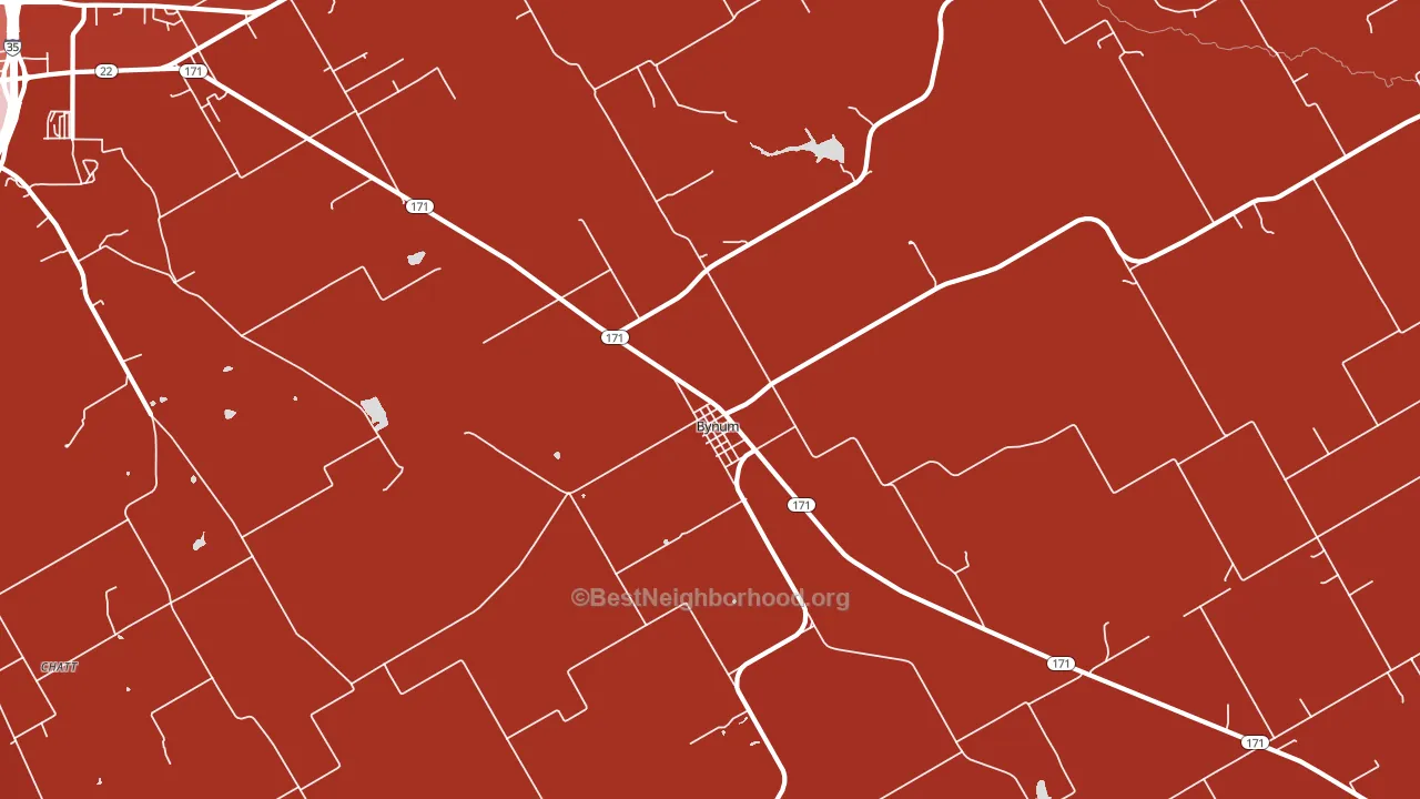 Bynum, TX block-group political-lean map