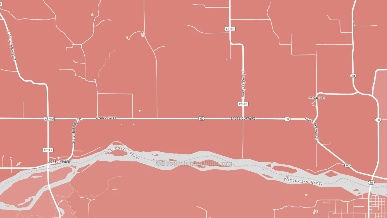 Byrds Creek, WI block-group political-lean map