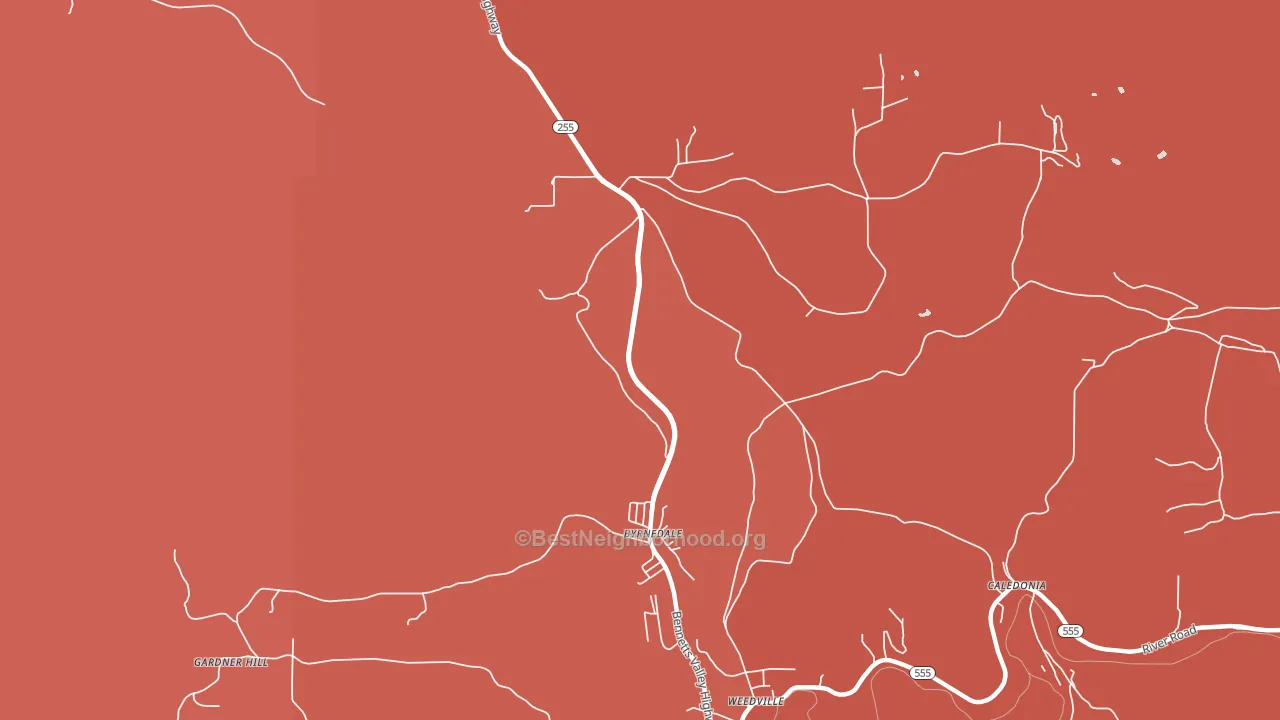 Byrnedale, PA block-group political-lean map