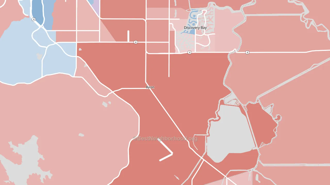 Byron, CA block-group political-lean map