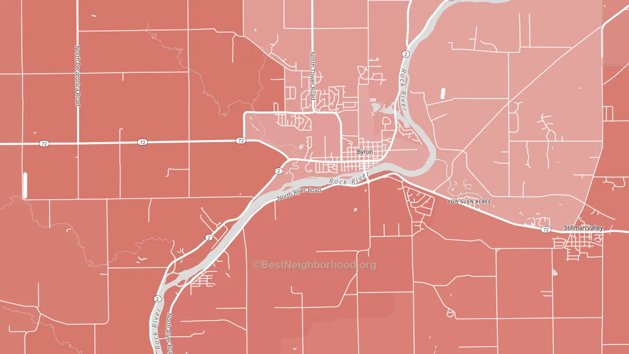 Byron, IL block-group political-lean map