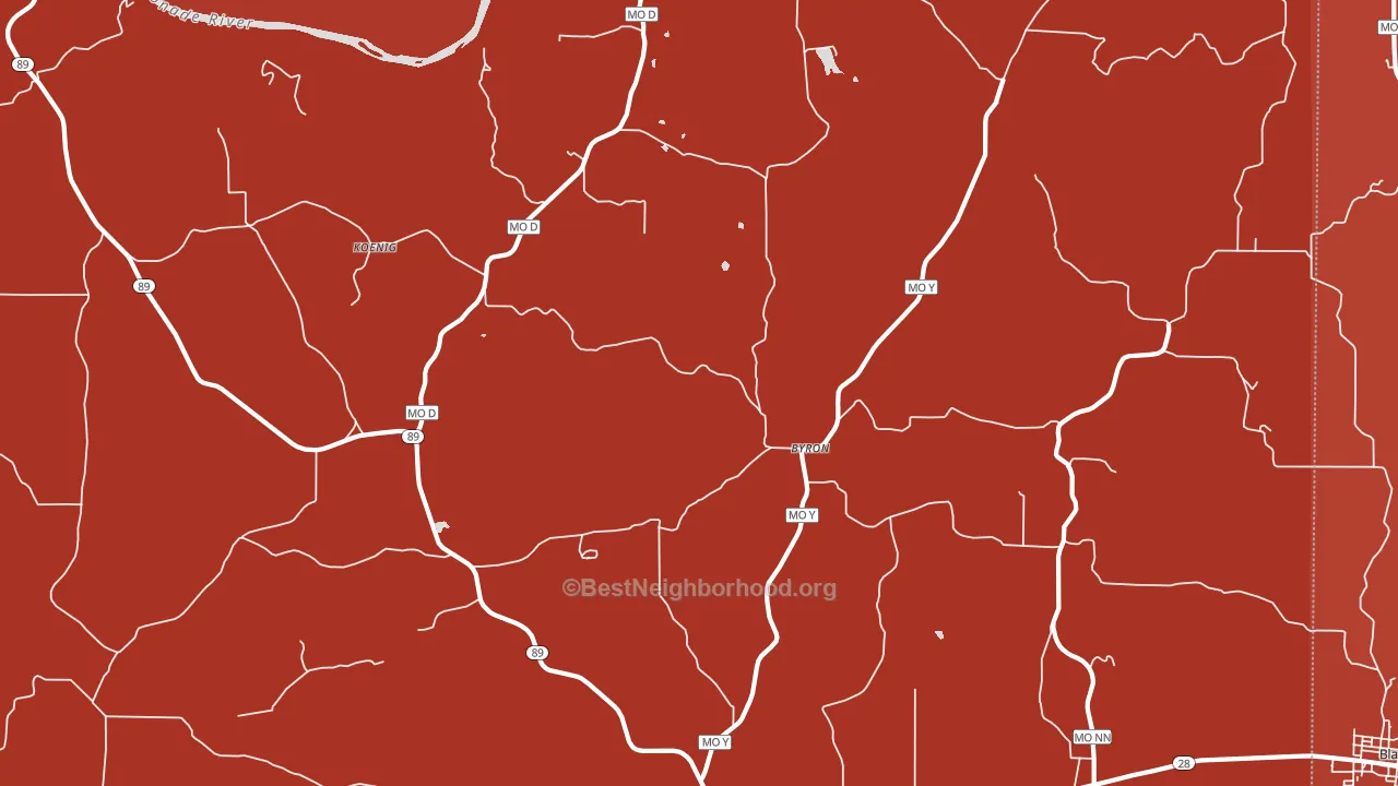Byron, MO block-group political-lean map