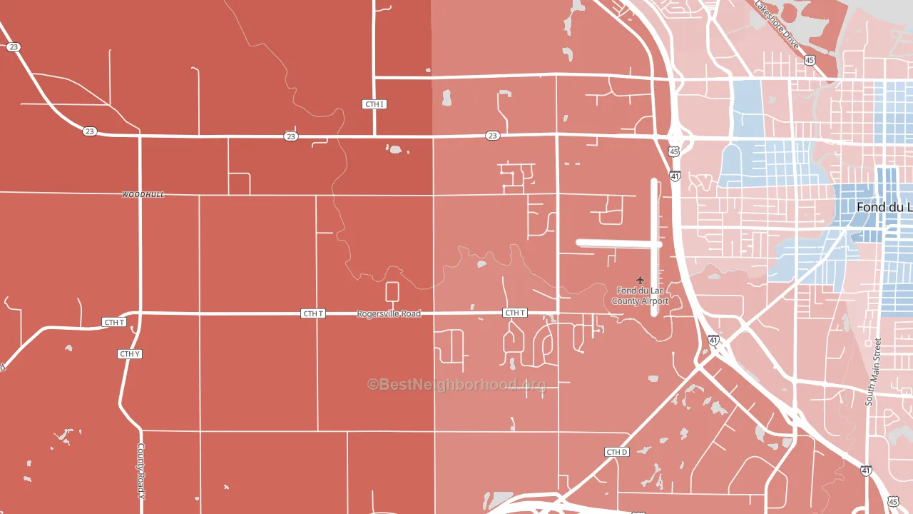 Byron, WI block-group political-lean map