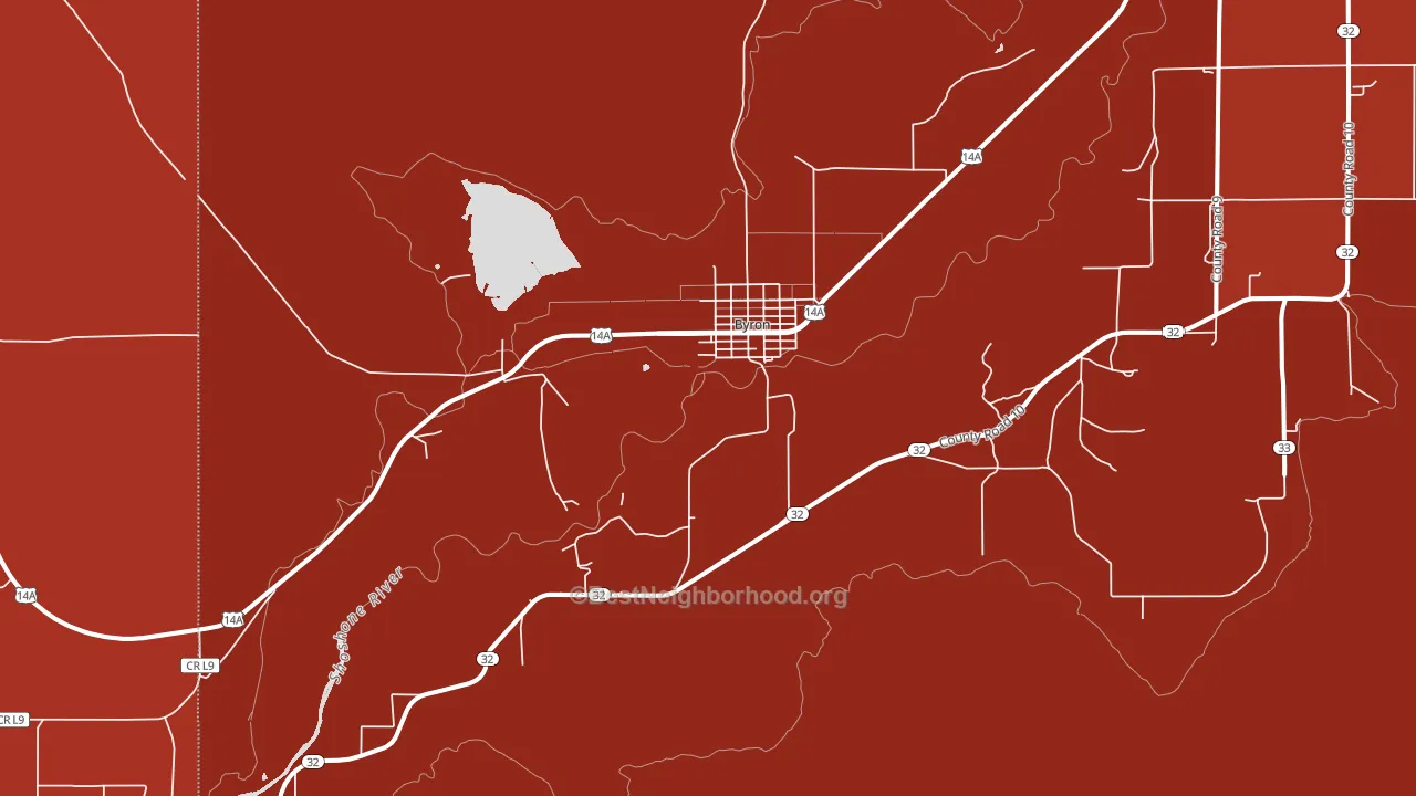 Byron, WY block-group political-lean map