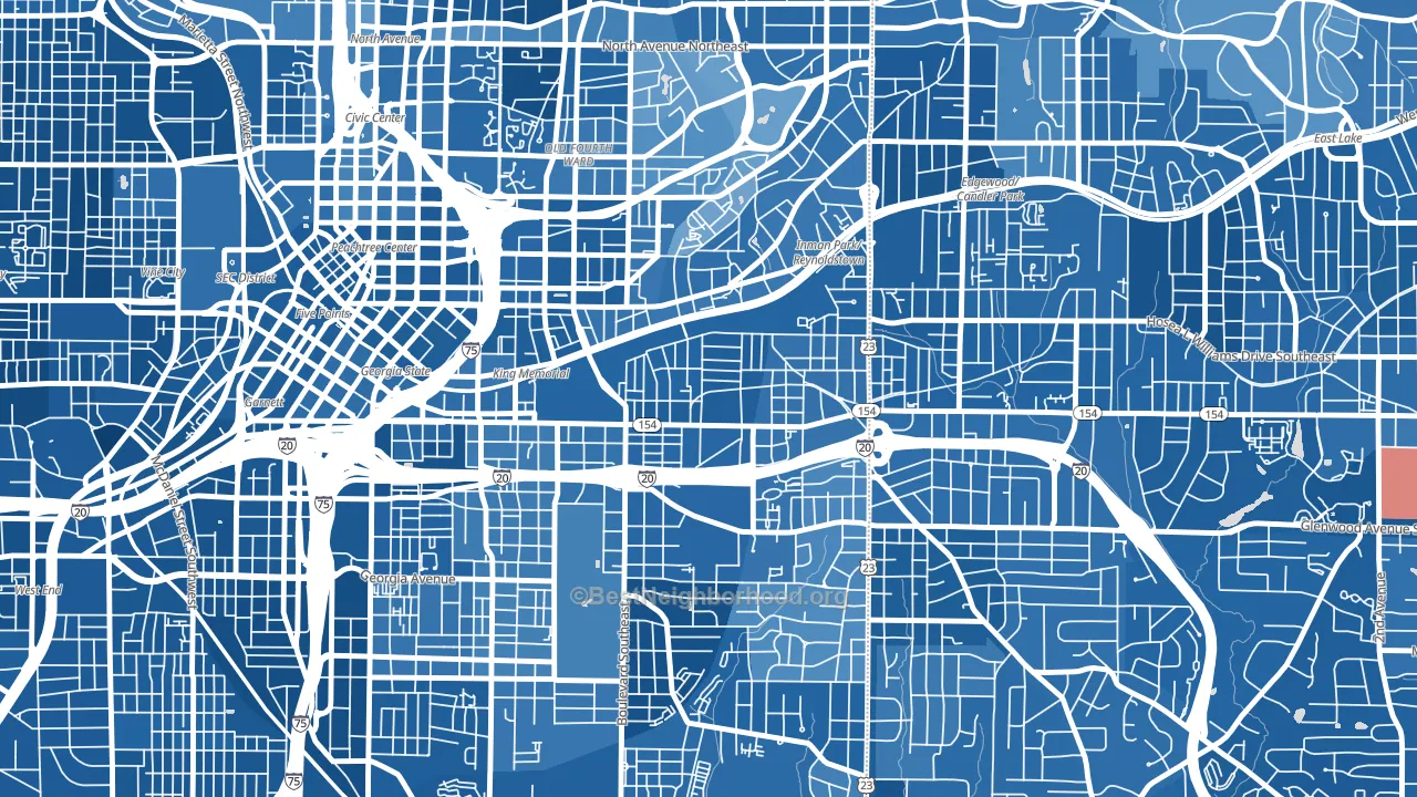 Cabbage Town, Atlanta, GA block-group political-lean map