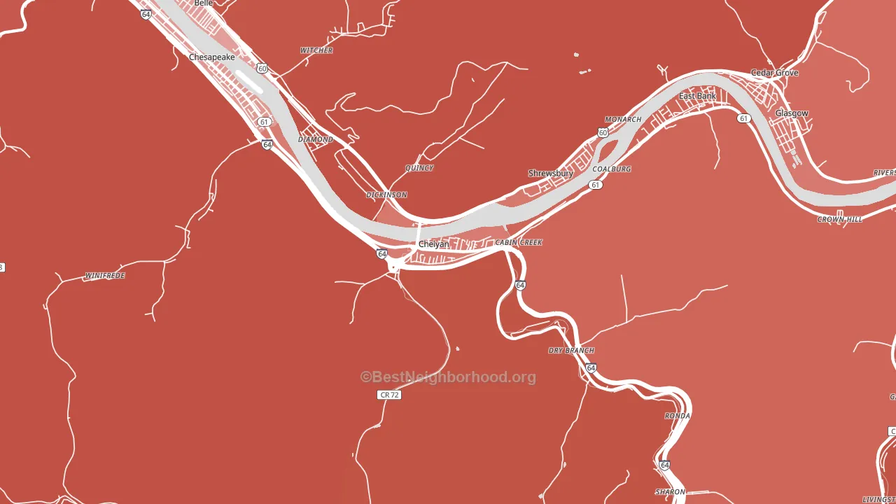 Cabin Creek, WV block-group political-lean map