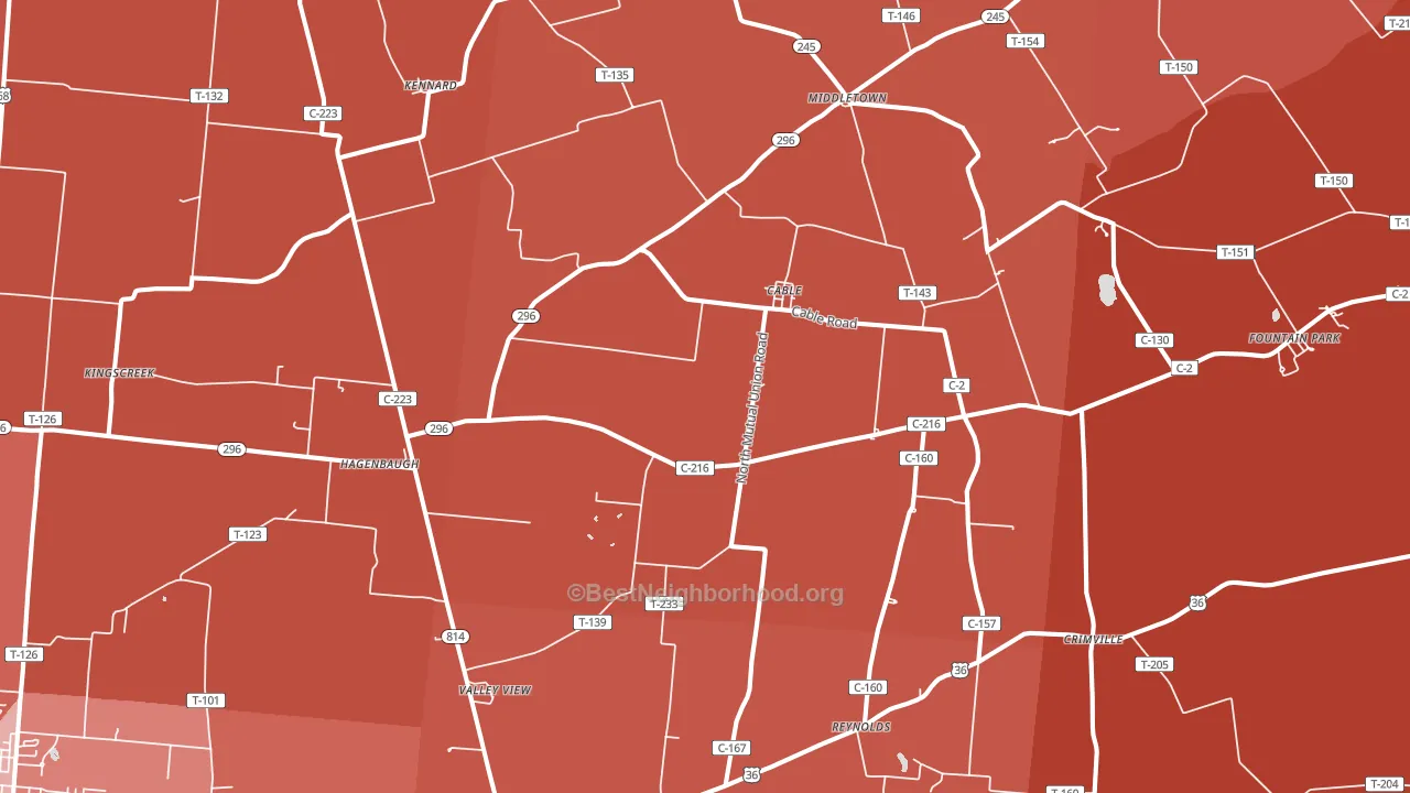 Cable, OH block-group political-lean map