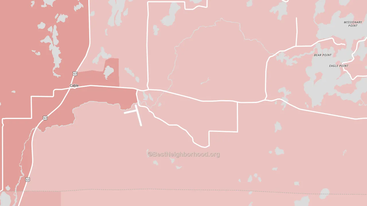 Cable, WI block-group political-lean map