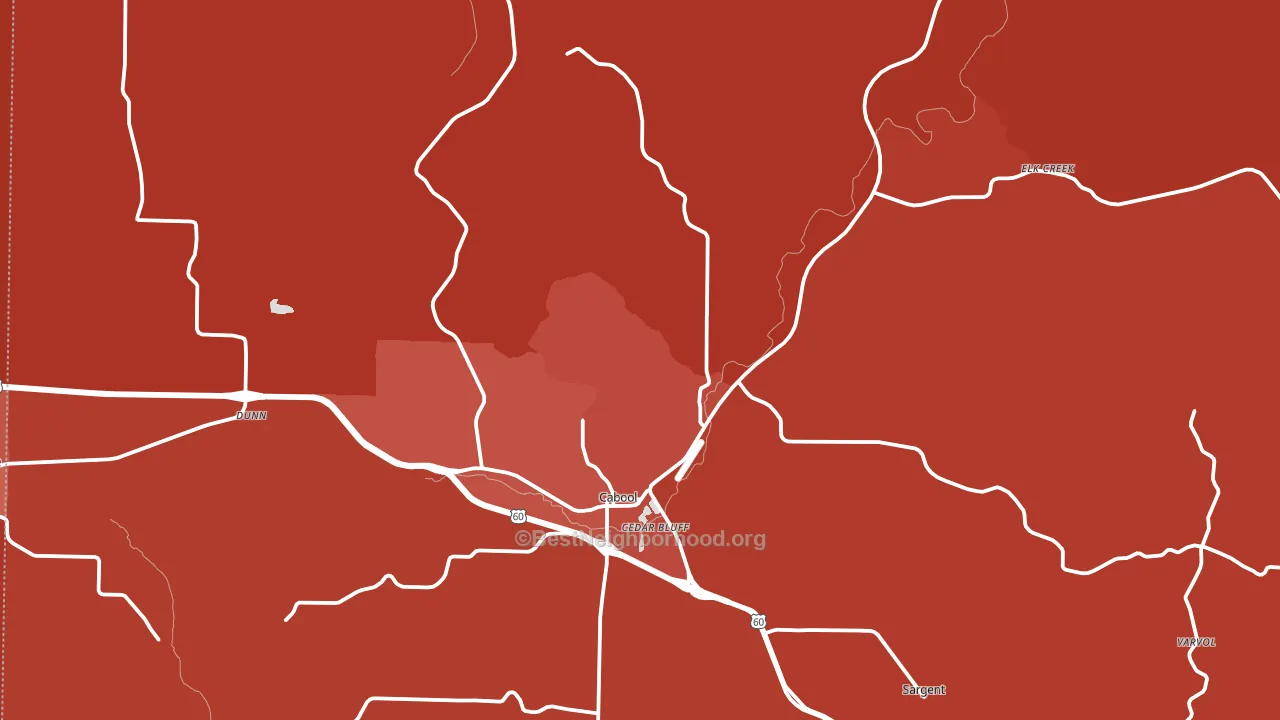 Cabool, MO block-group political-lean map