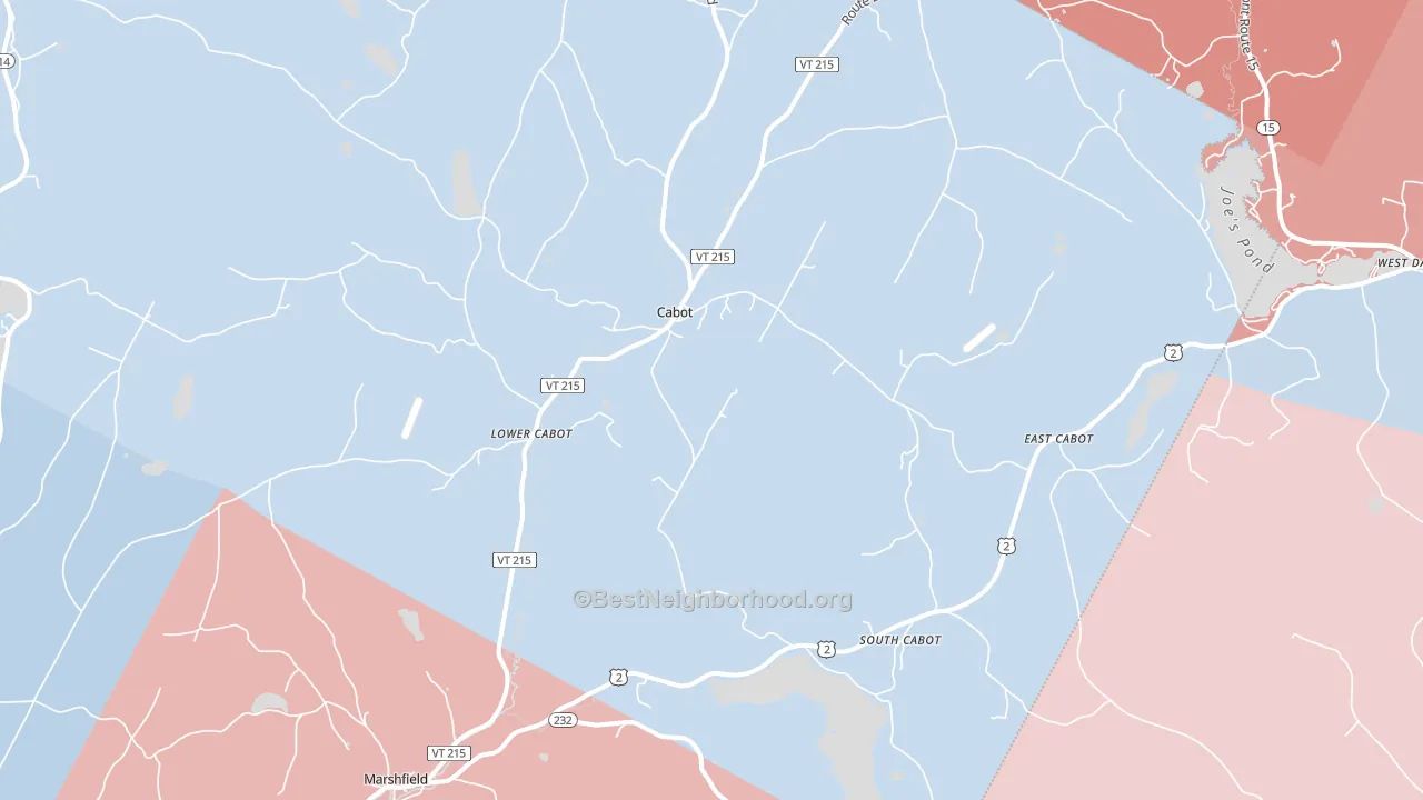 Cabot, VT block-group political-lean map
