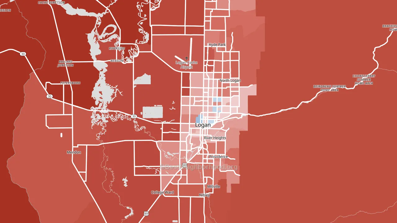 Cache County, UT block-group political-lean map