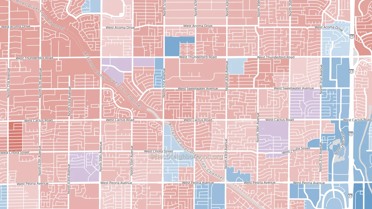 Cactus Gale, Glendale, AZ block-group political-lean map