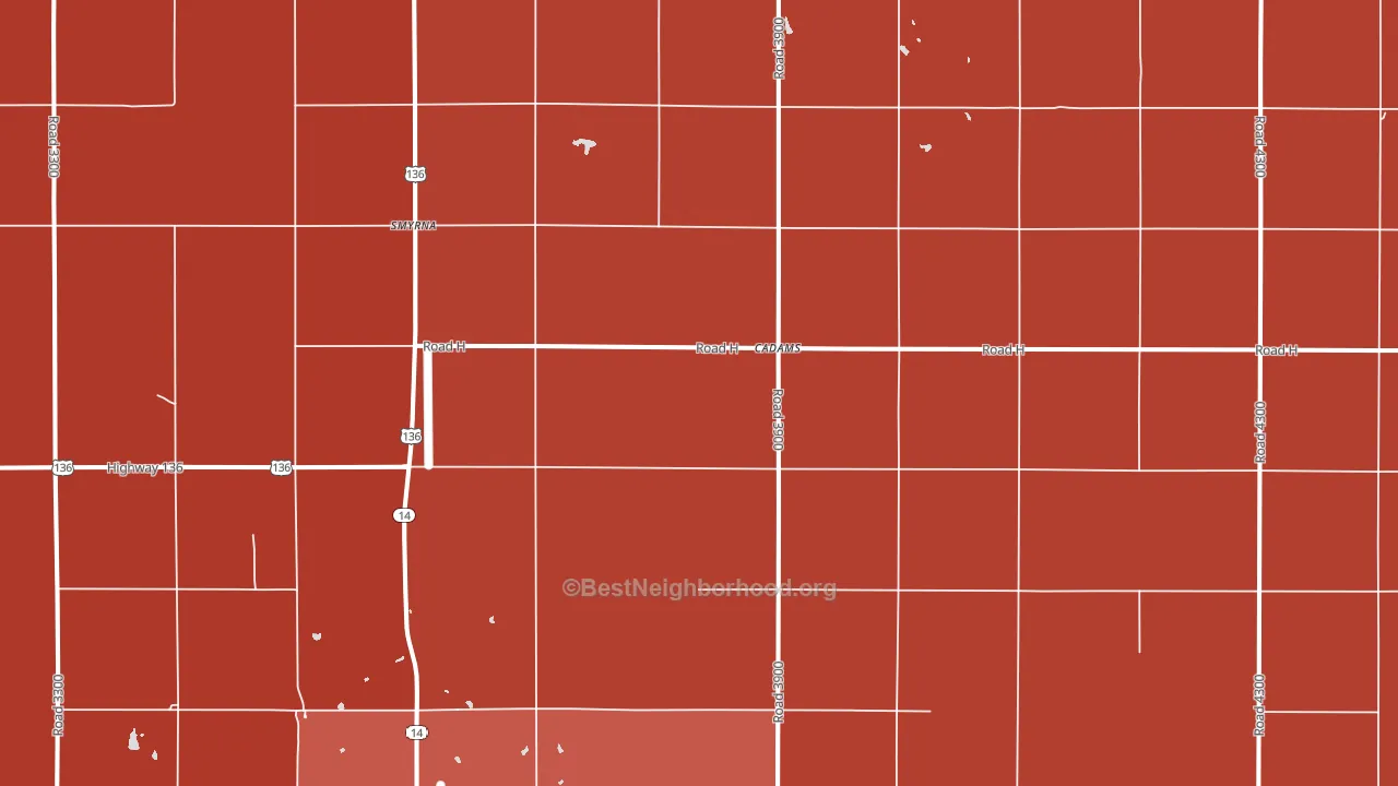 Cadams, NE block-group political-lean map