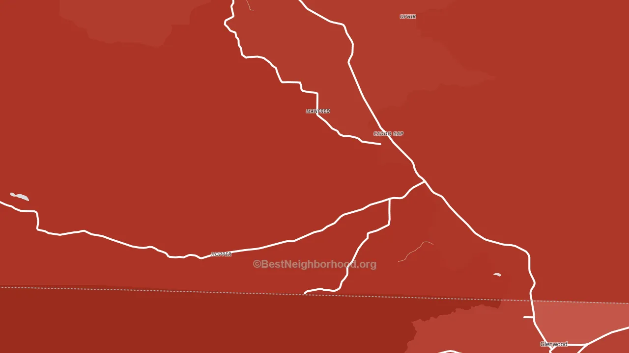 Caddo Gap, AR block-group political-lean map