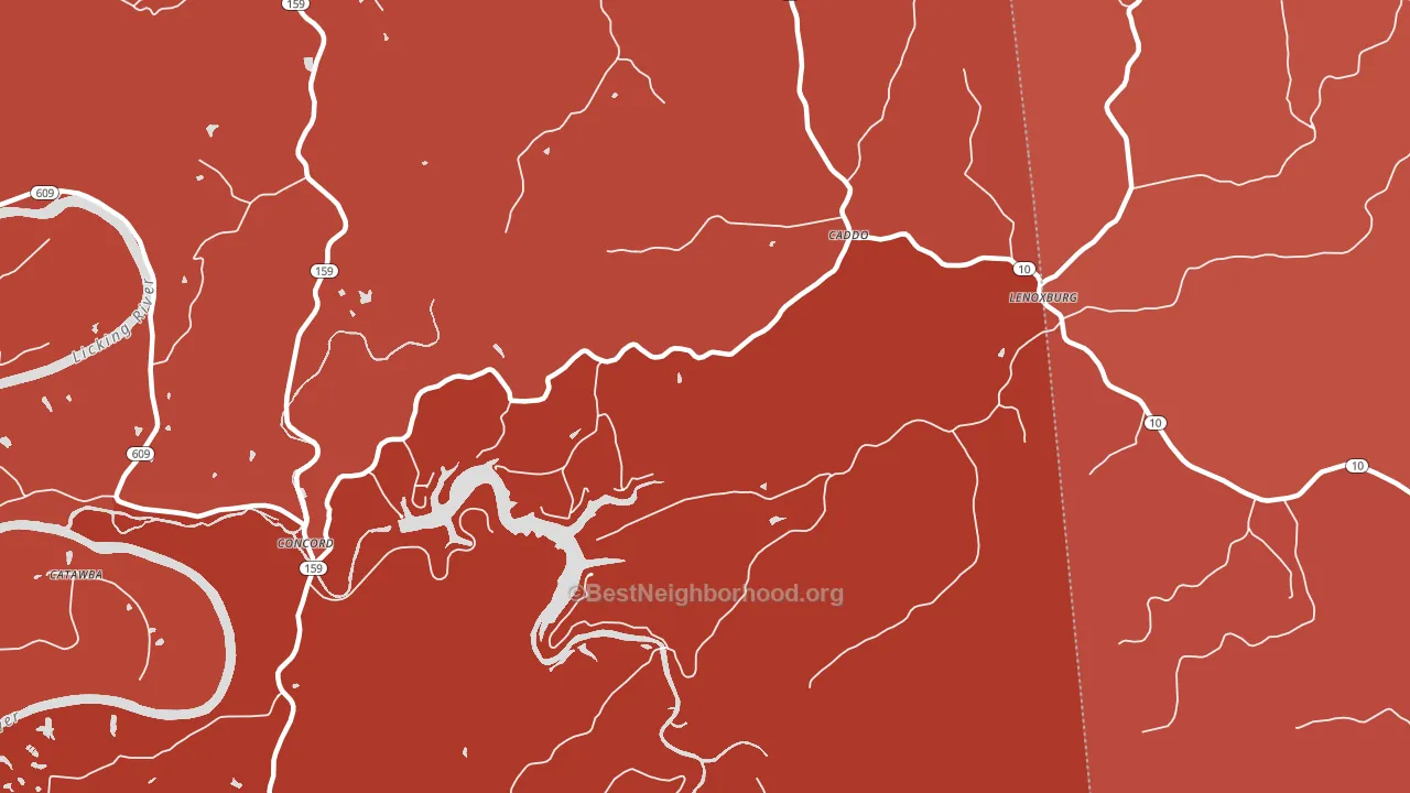 Caddo, KY block-group political-lean map