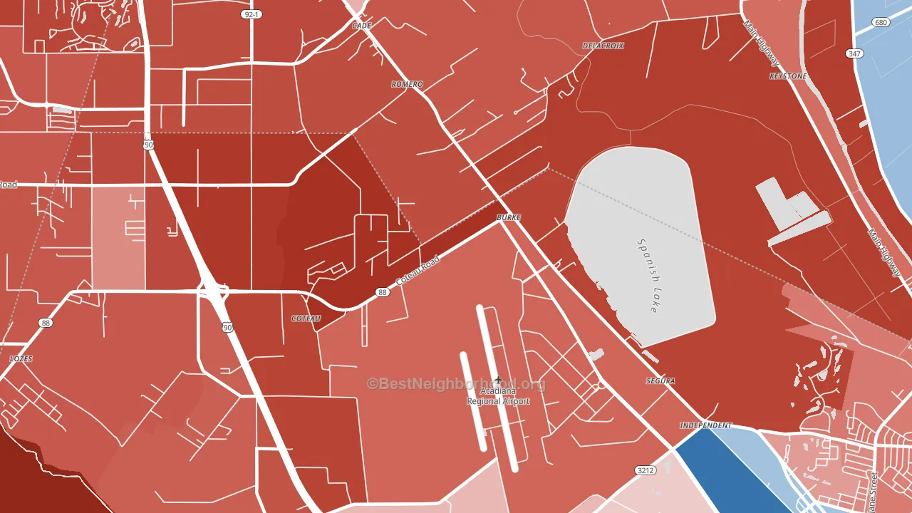 Cade, LA block-group political-lean map