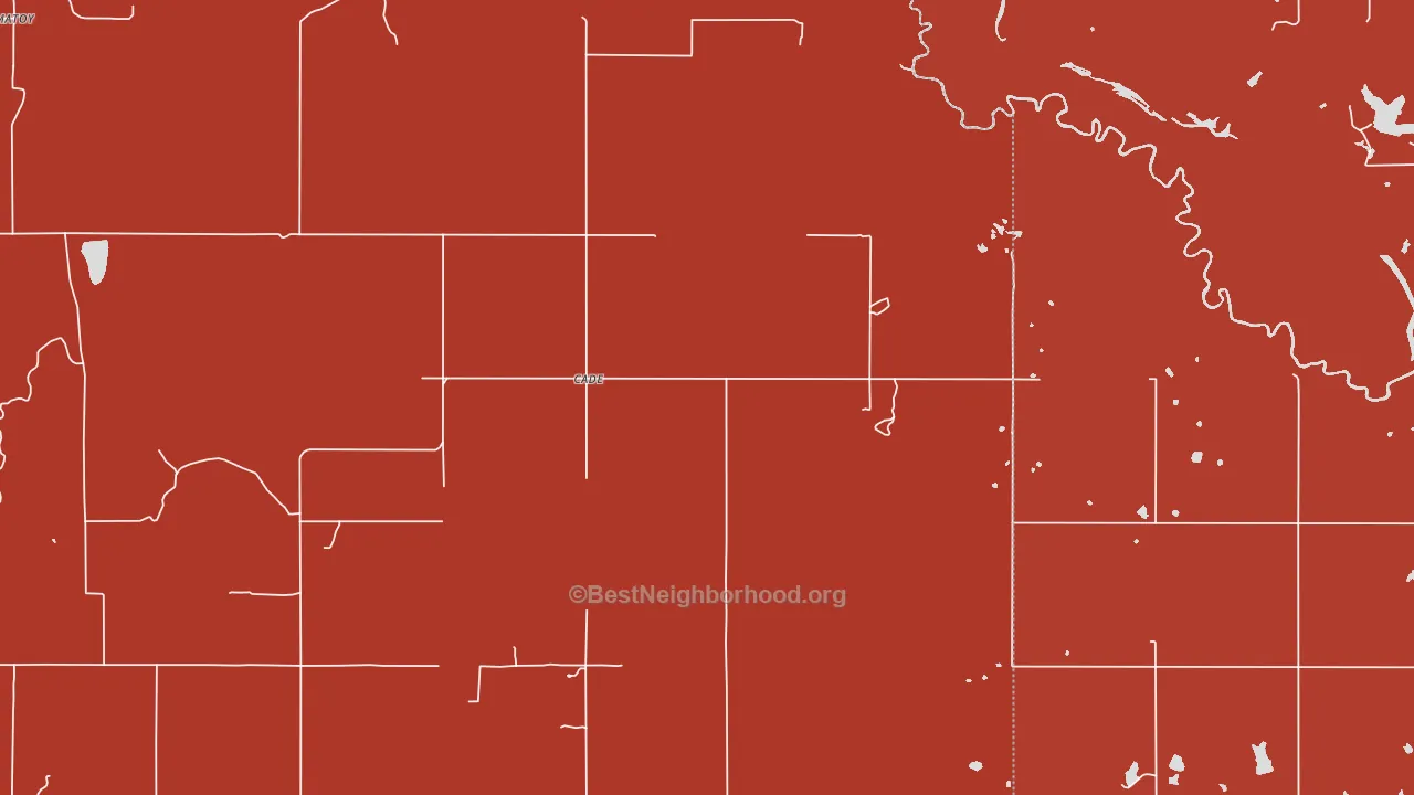 Cade, OK block-group political-lean map