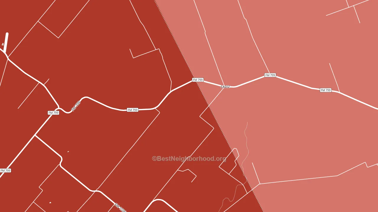 Cadiz, TX block-group political-lean map