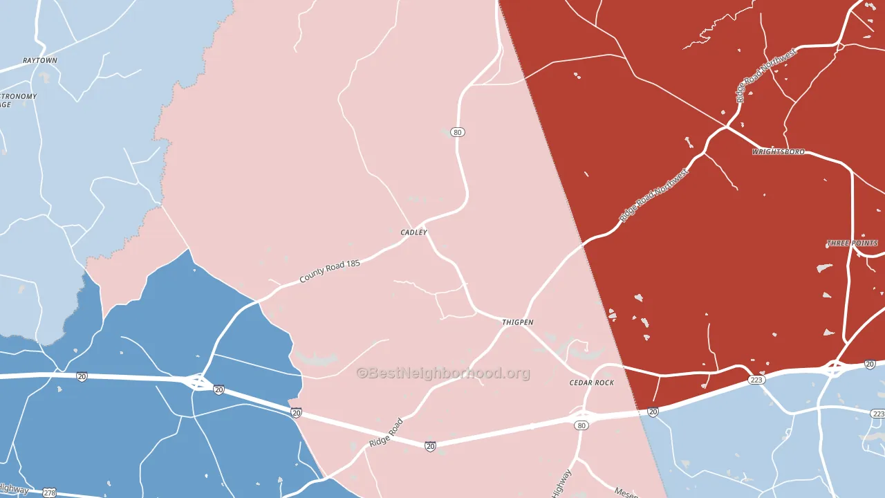 Cadley, GA block-group political-lean map