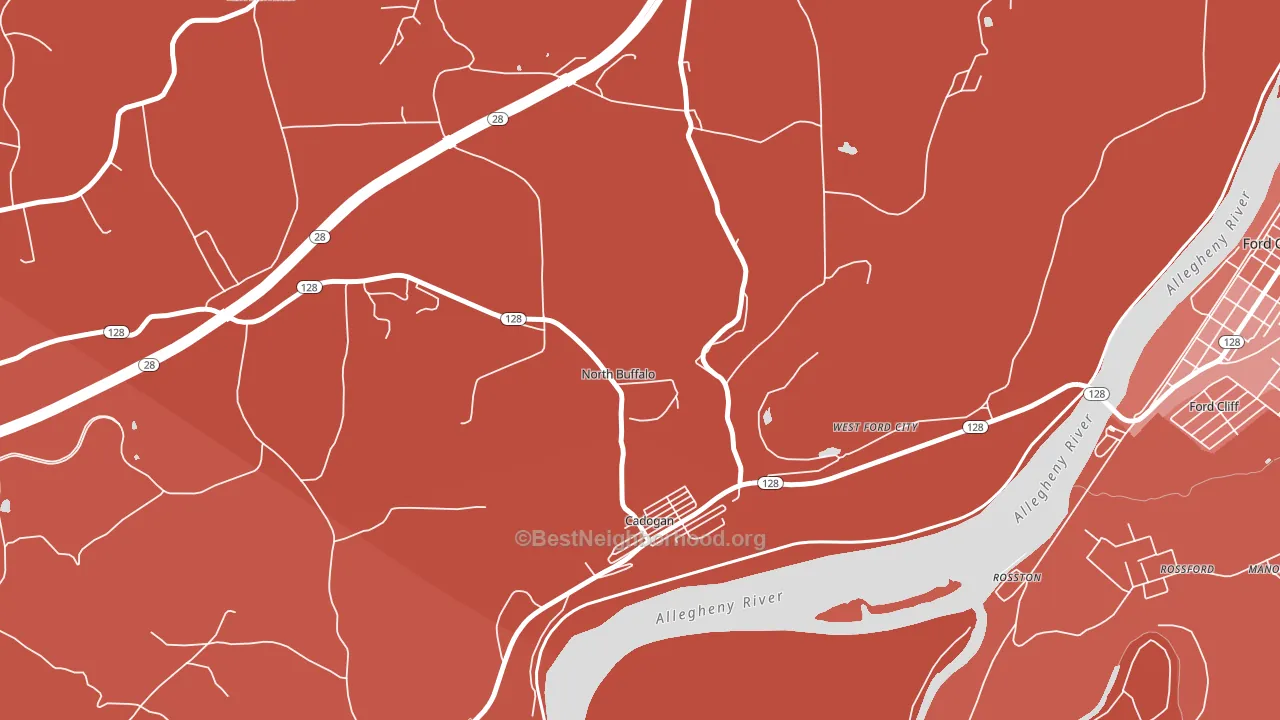 Cadogan, PA block-group political-lean map