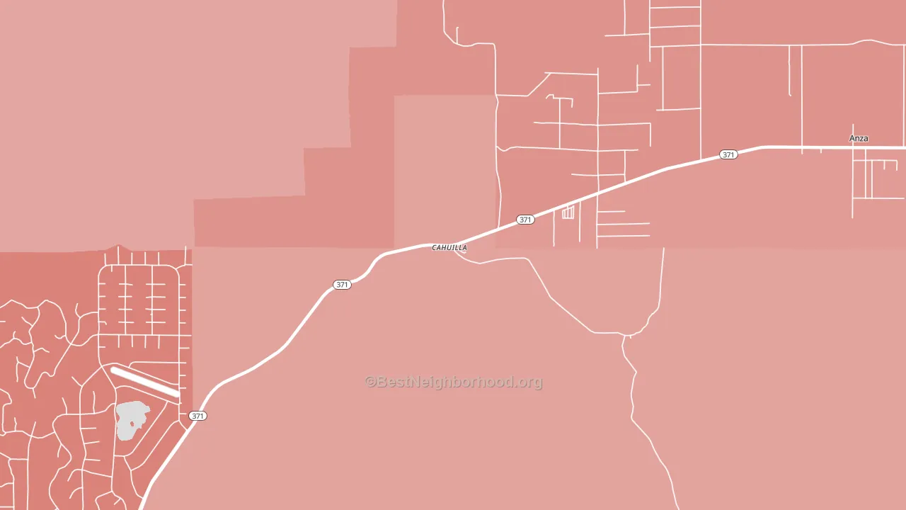 Cahuilla, CA block-group political-lean map