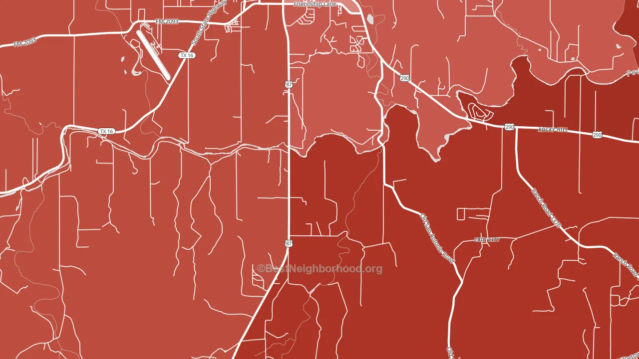 Cain City, TX block-group political-lean map