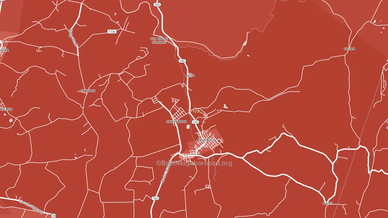 Cairnbrook, PA block-group political-lean map