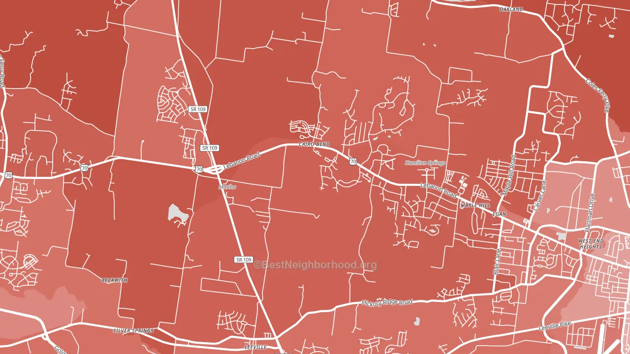 Cairo Bend, TN block-group political-lean map