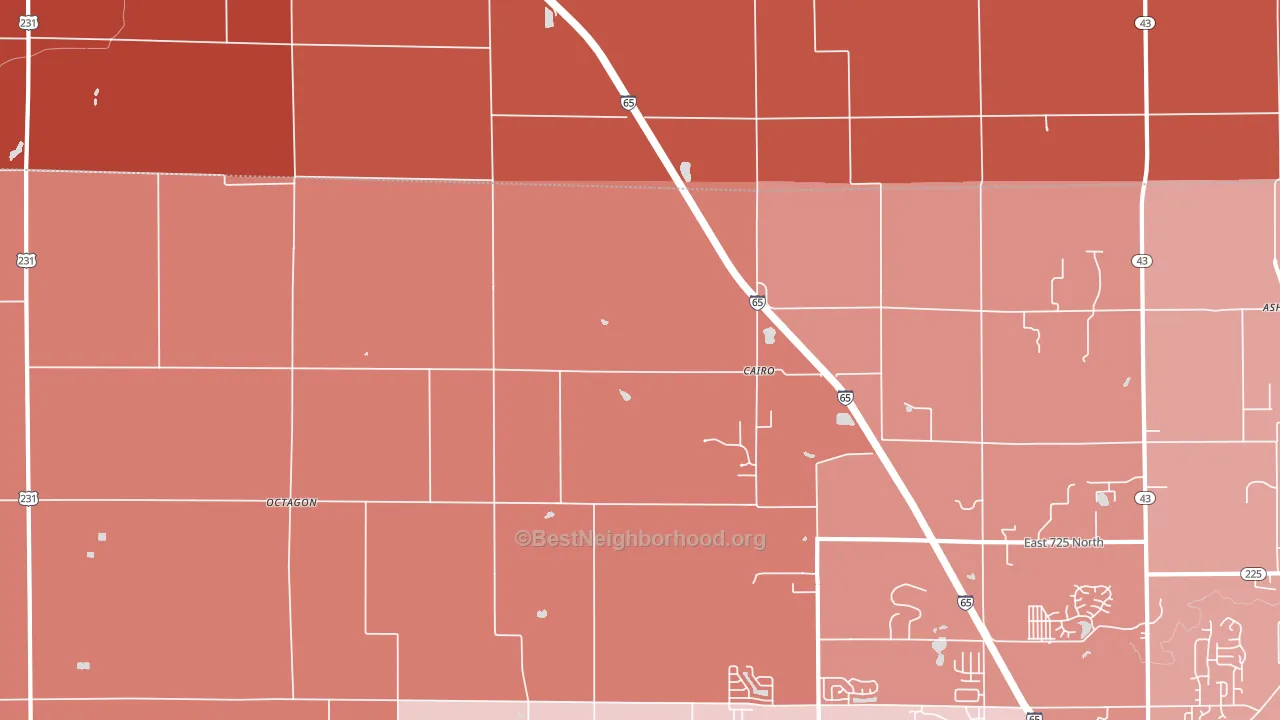 Cairo, IN block-group political-lean map