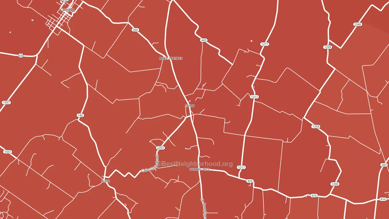 Cairo, KY block-group political-lean map