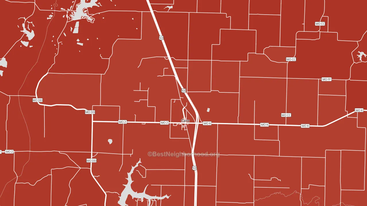 Cairo, MO block-group political-lean map
