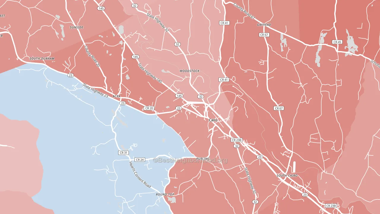 Cairo, NY block-group political-lean map