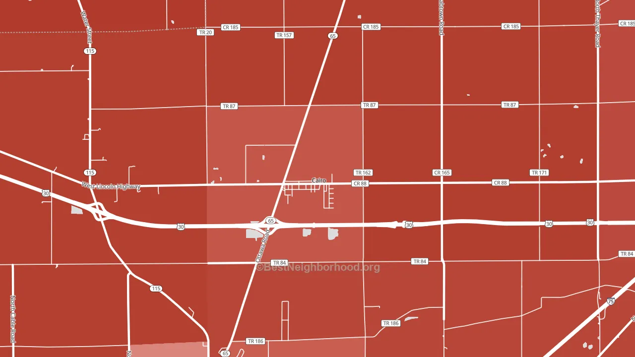 Cairo, OH block-group political-lean map