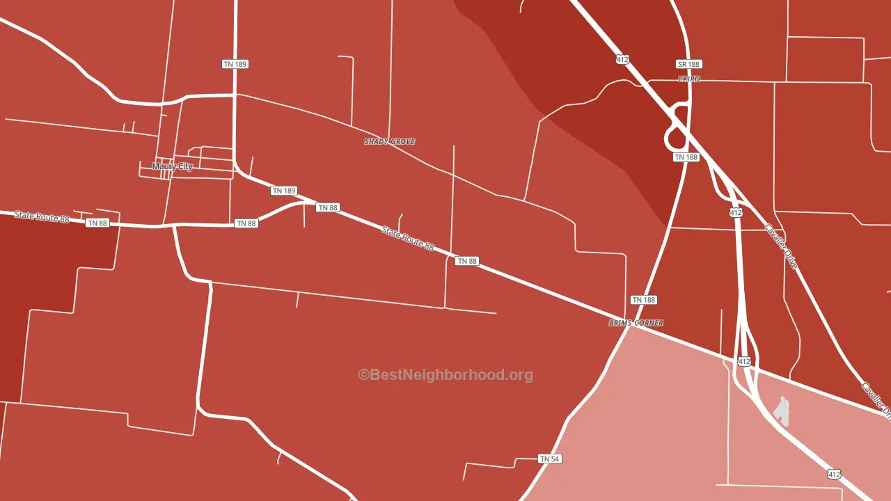 Cairo, TN block-group political-lean map