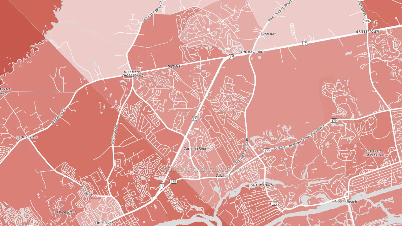Calabash, NC block-group political-lean map