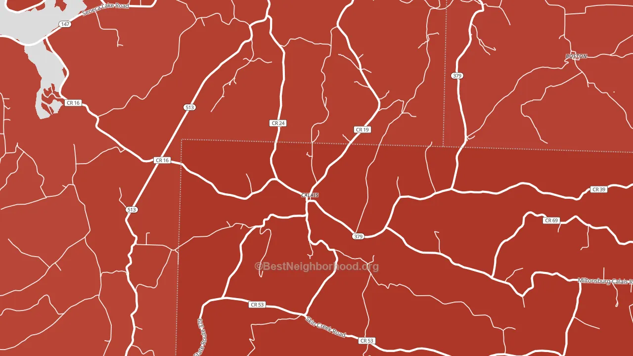 Calais, OH block-group political-lean map