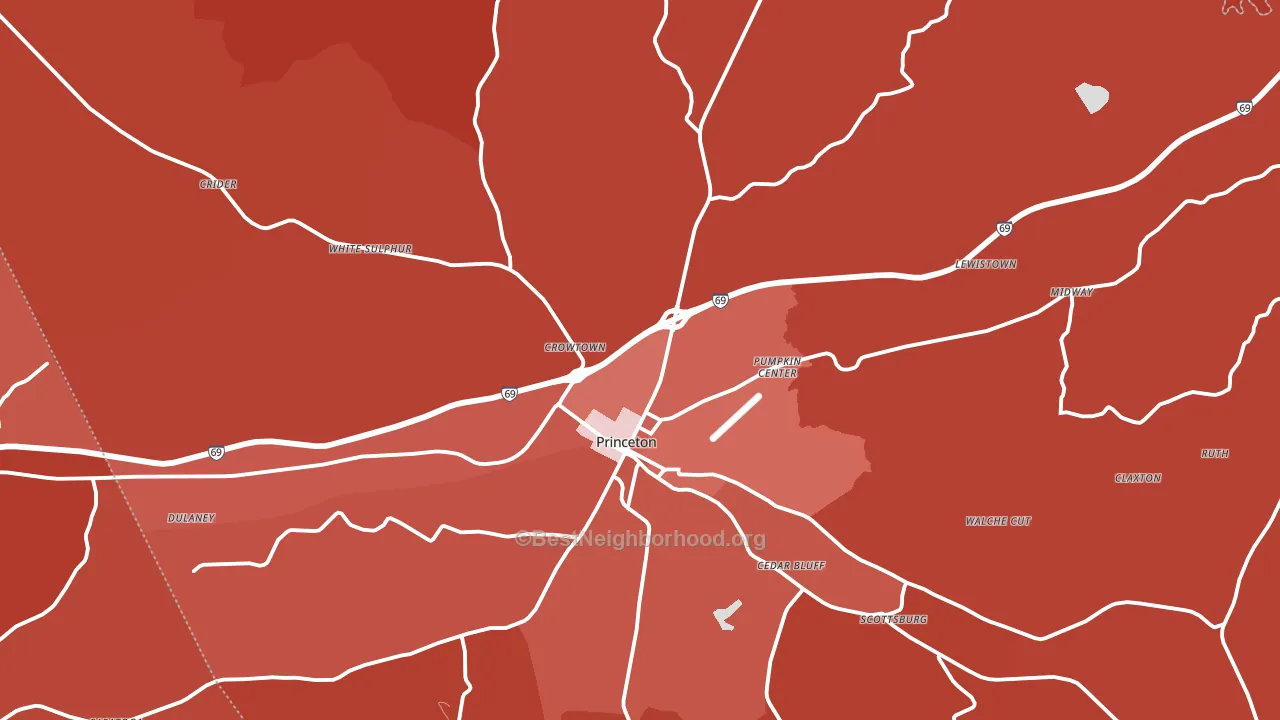 Caldwell County, KY block-group political-lean map