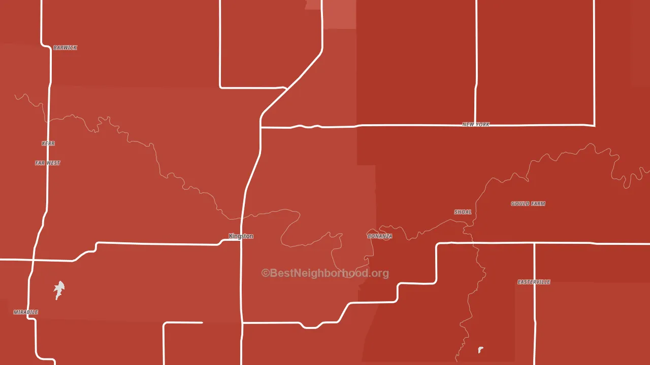 Caldwell County, MO block-group political-lean map