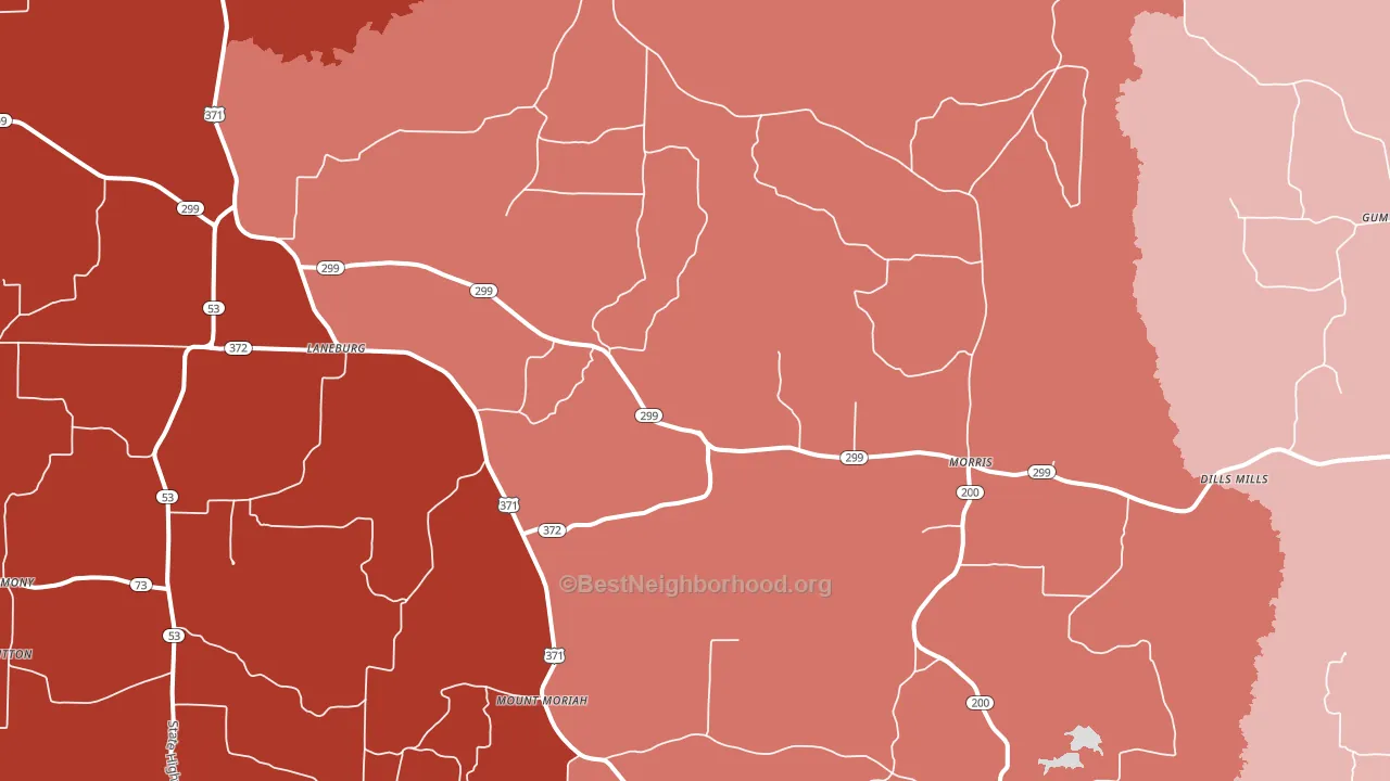 Cale, AR block-group political-lean map