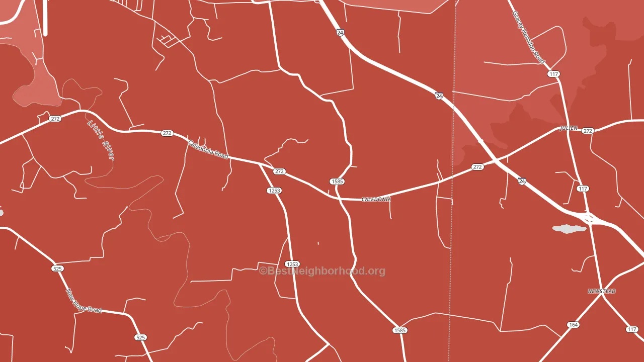 Caledonia, KY block-group political-lean map
