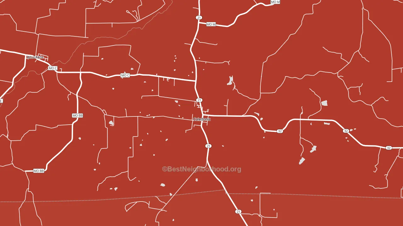 Caledonia, MO block-group political-lean map
