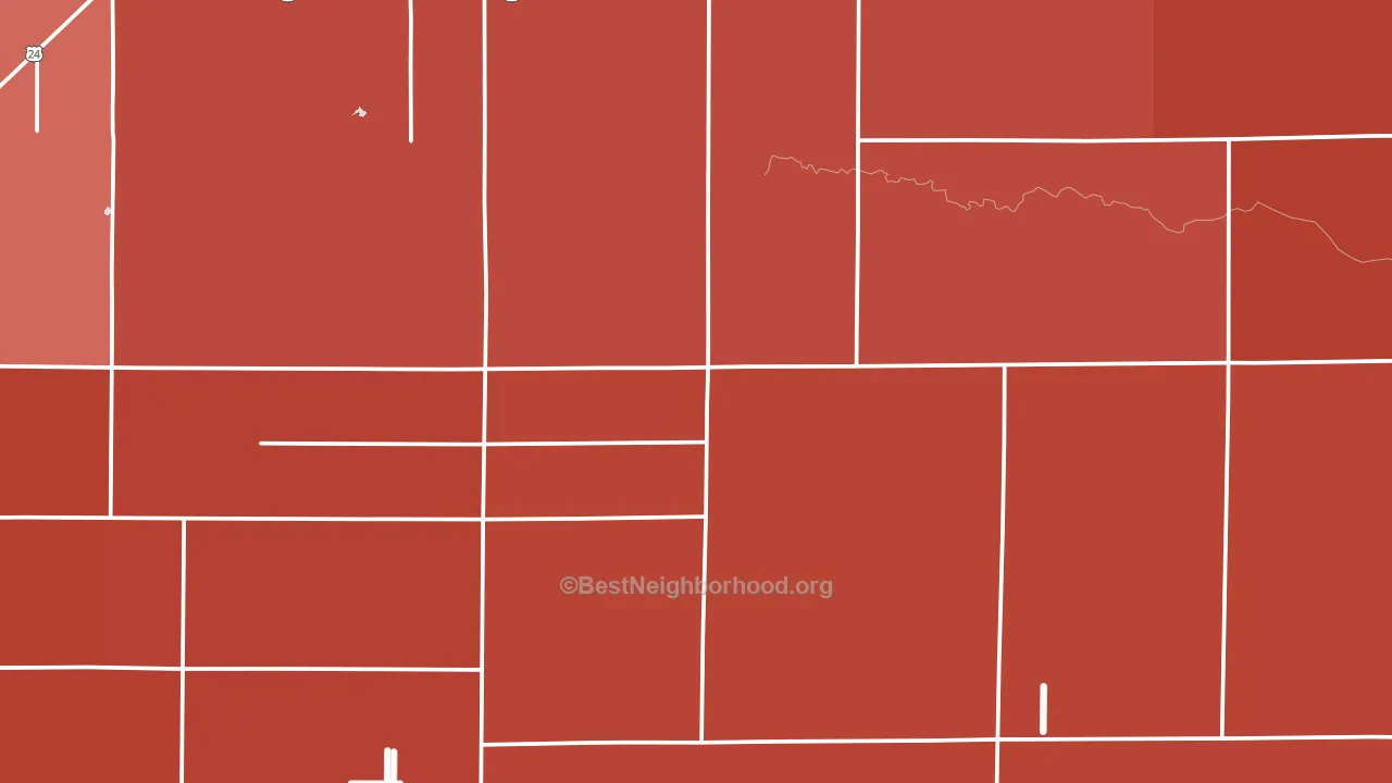 Calhan, CO block-group political-lean map