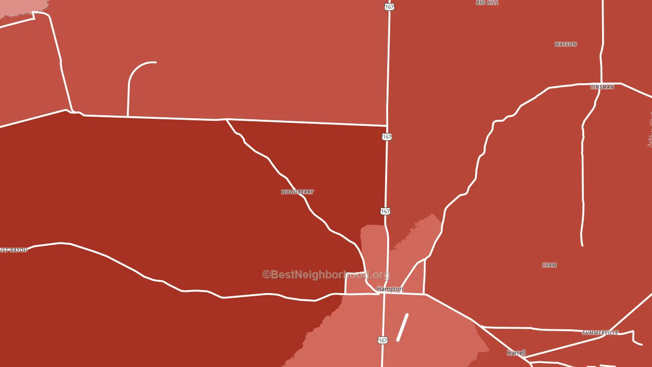 Calhoun County, AR block-group political-lean map