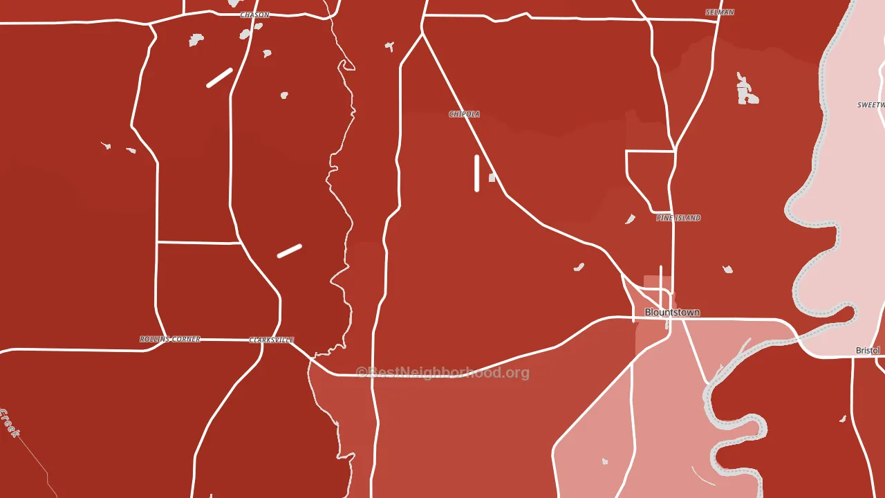 Calhoun County, FL block-group political-lean map