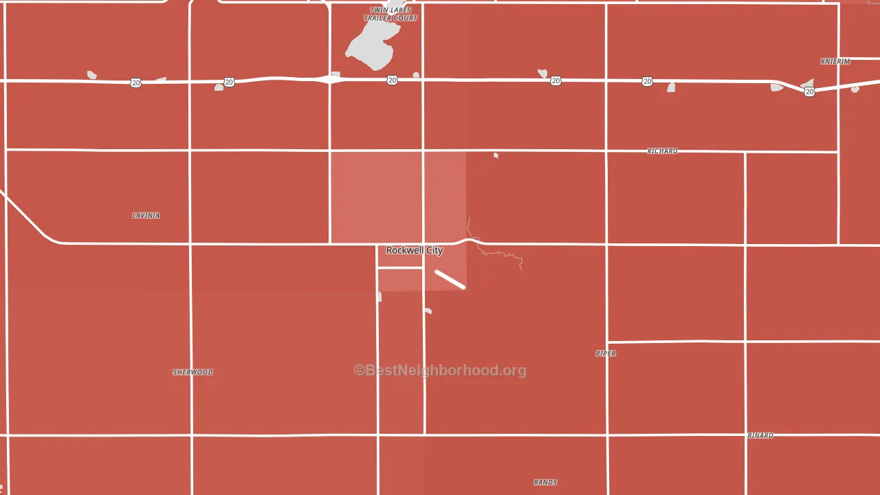 Calhoun County, IA block-group political-lean map