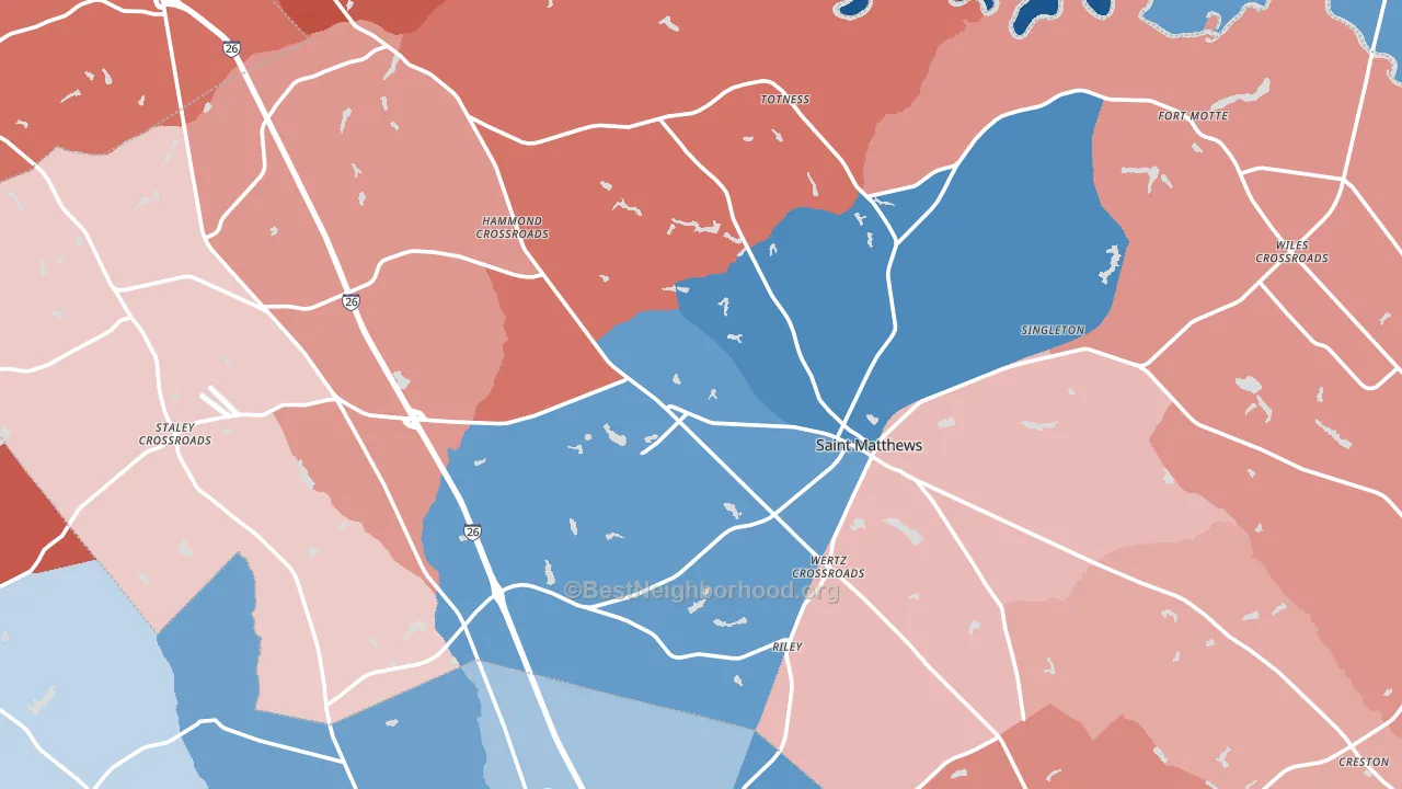 Calhoun County, SC block-group political-lean map