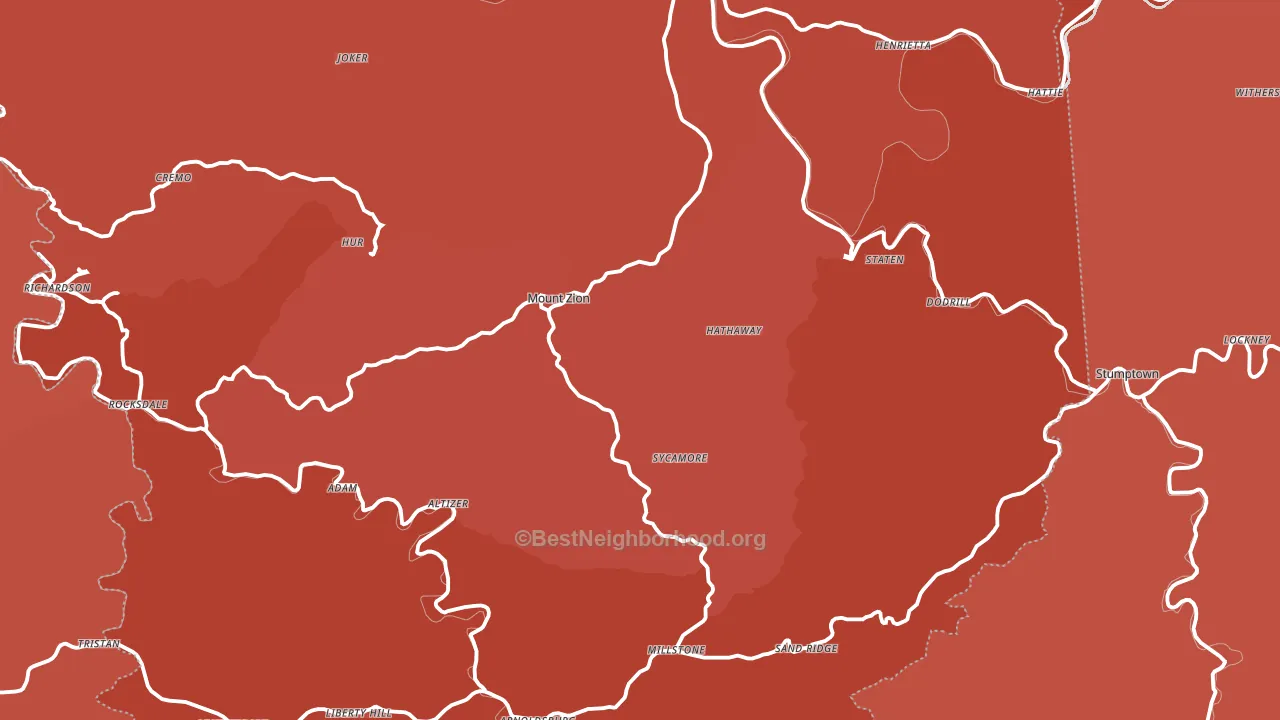 Calhoun County, WV block-group political-lean map